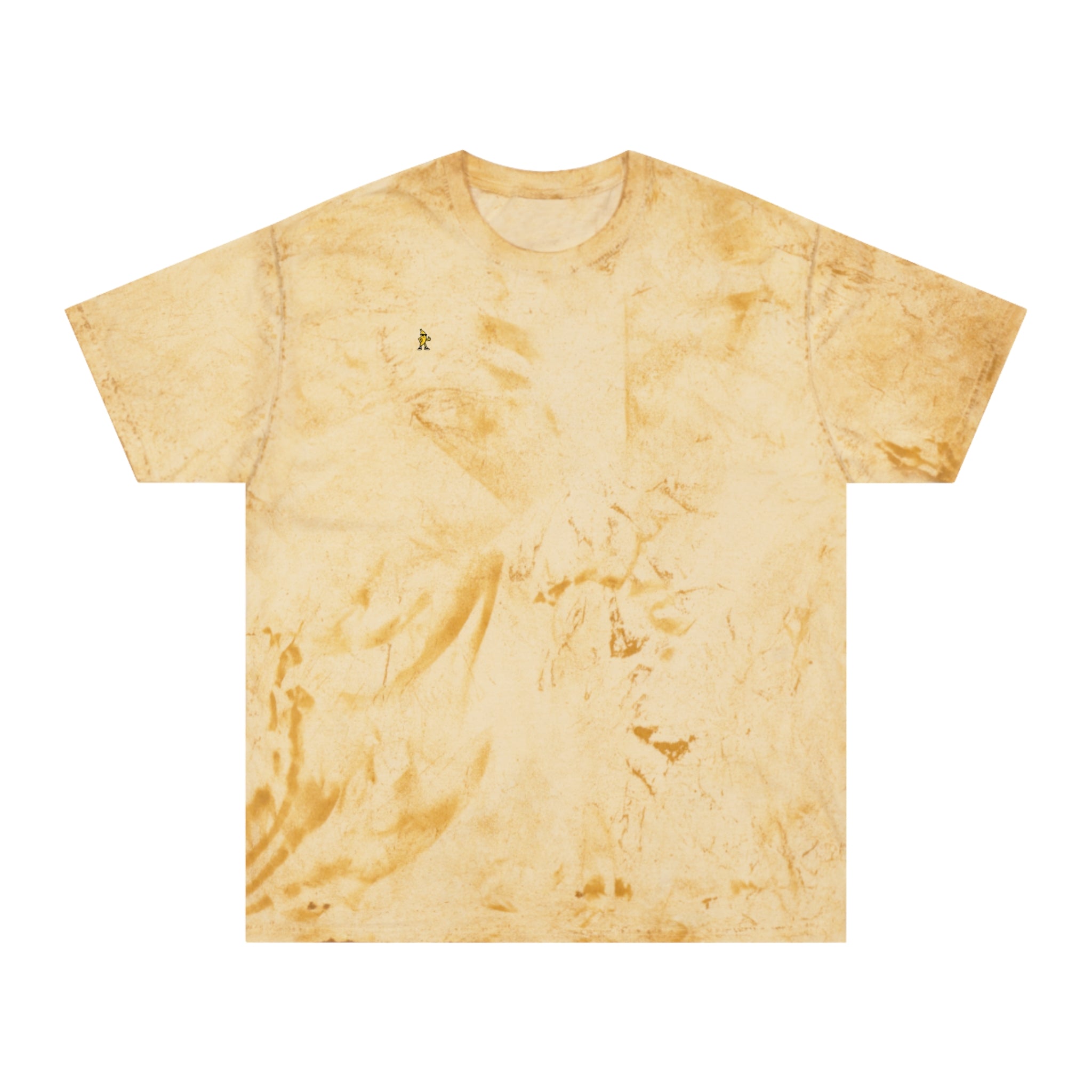 Beige marble-patterned t-shirt on a white background